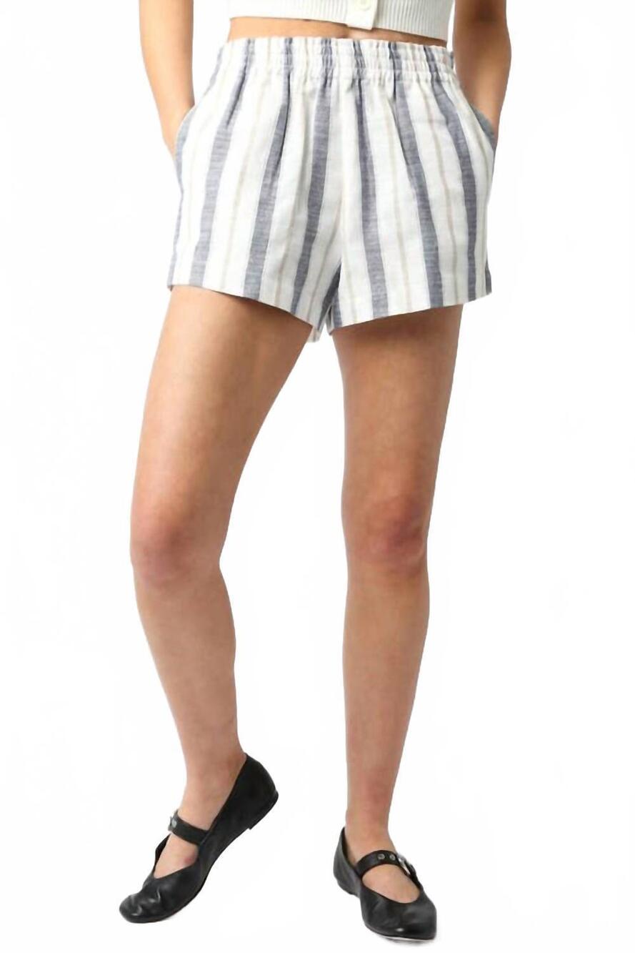 NEW OLIVACEOUS torrie stripe shorts in pink blue